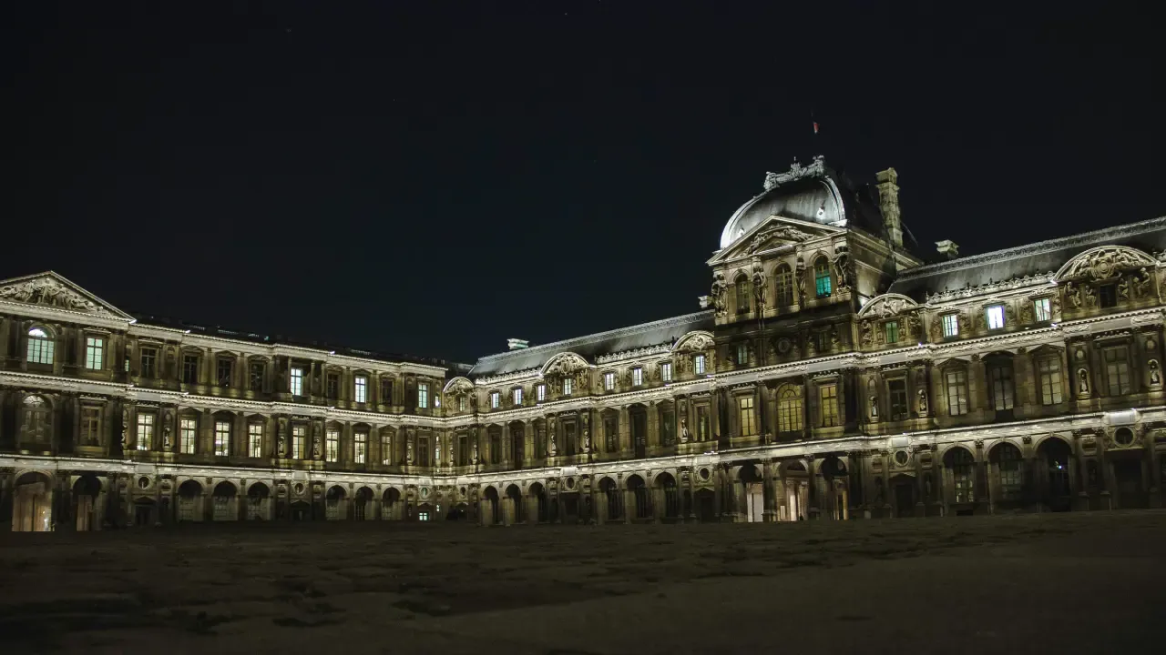 Louvre Museum at night