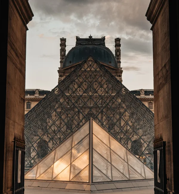 The two glass pyramids of the Louvre